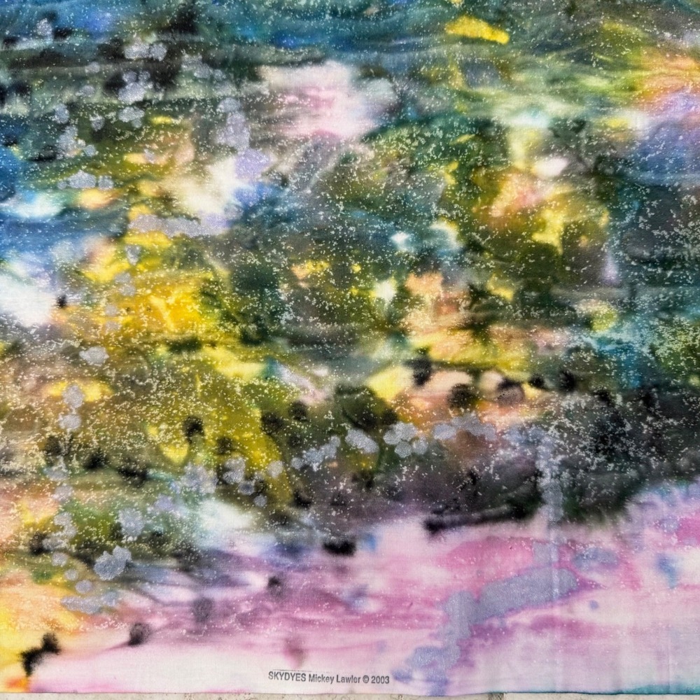 SkyDyes Mickey Lawler 2003 Hand Dyed Fabric Remnant 0.8 yd  32x44" Cosmic Pastel
